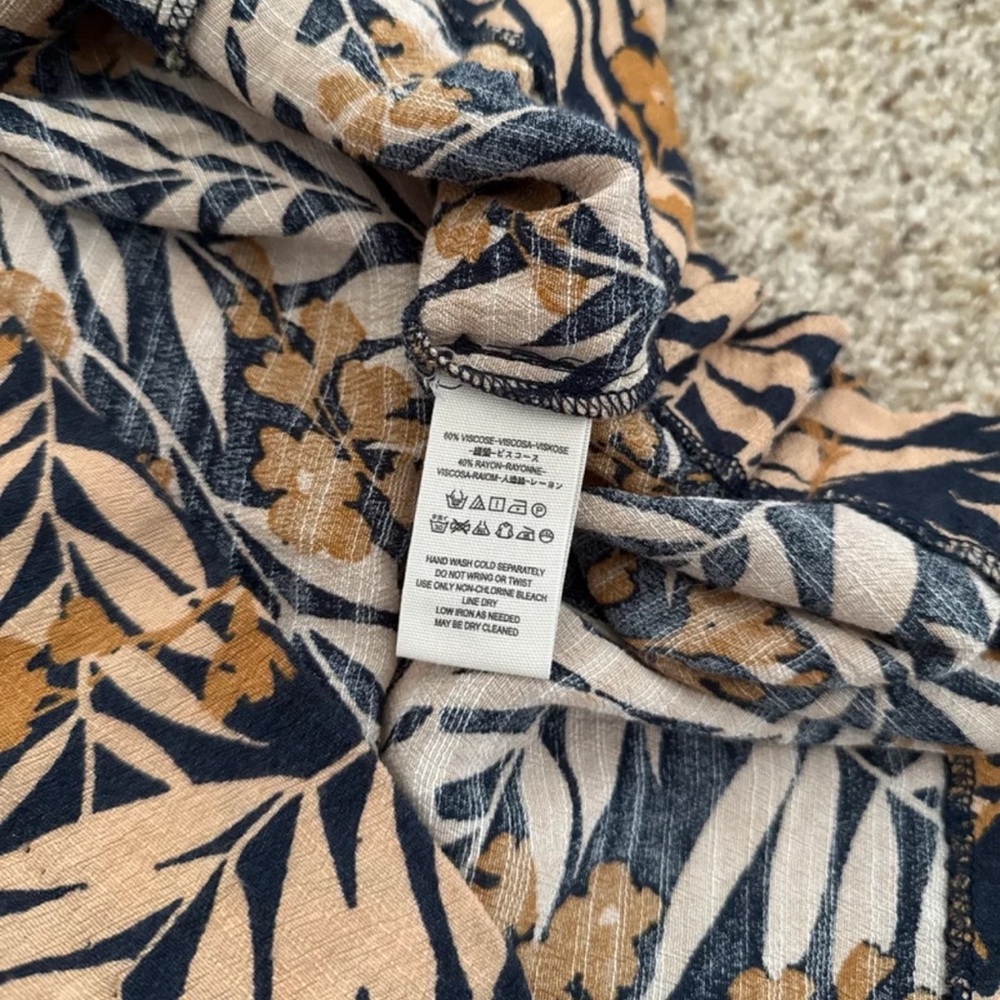 Free People Navy Combo Tropical Two-fer Mini Dress size Small - Picture 12 of 12